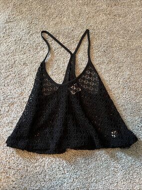 Victoria’s Secret PINK crochet black crop top size XS/S